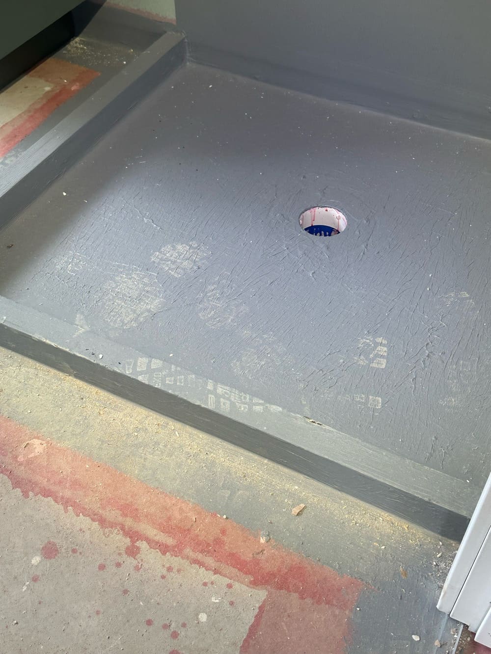 Damaged waterproofing, recorded during a waterproofing inspection in Cleveland