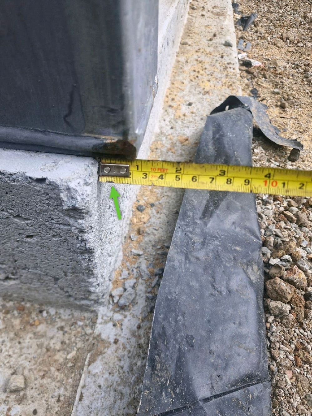 Frame over hang, recorded during a slab pre-pour inspection in Mount Gravatt East